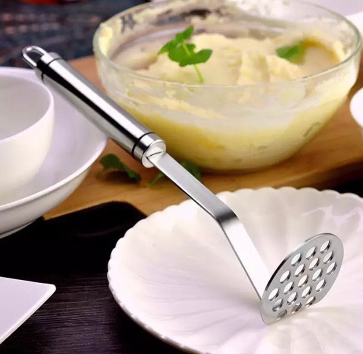 Stainless Steel Multipurpose Potato Masher, Potato Smasher With Non-Slip Handle Stainless Steel Multipurpose Potato Masher, Potato Smasher With Non-Slip Handle
